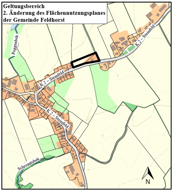 Geltungsbereich 2. Änderung des Flächennutzungsplanes der Gemeinde Feldhorst
