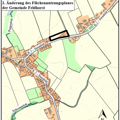 Geltungsbereich 2. &Auml;nderung des Fl&auml;chennutzungsplanes der Gemeinde Feldhorst