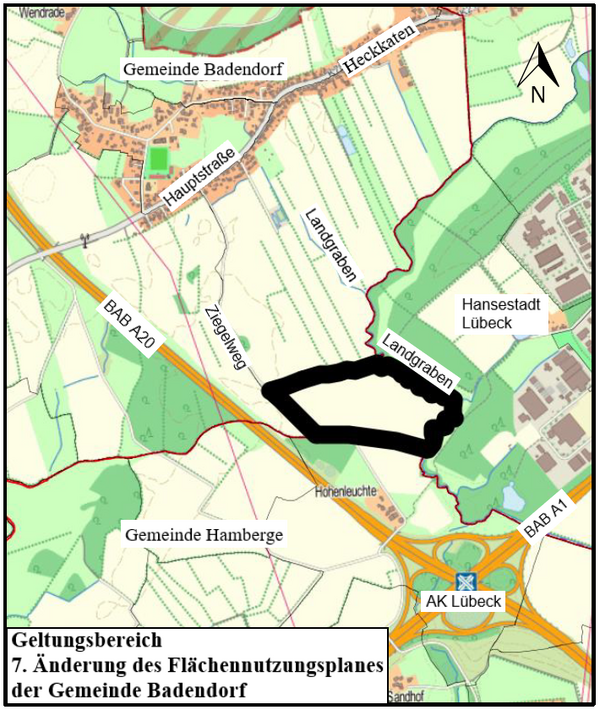 Geltungsberich F-Plan 7.&Auml;nderung Gemeinde Badendorf