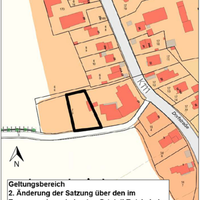 Geltungsbereich 2. &Auml;nderung im Zusammenhang bebauten Ortsteil Ratzbek der Gemeinde Wesenberg f&uuml;r das Gebiet Dorfstra&szlig;eHei&szlig;weg