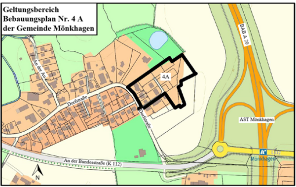 Geltungsbereich BPLan Nr. 4a M&ouml;nkhagen